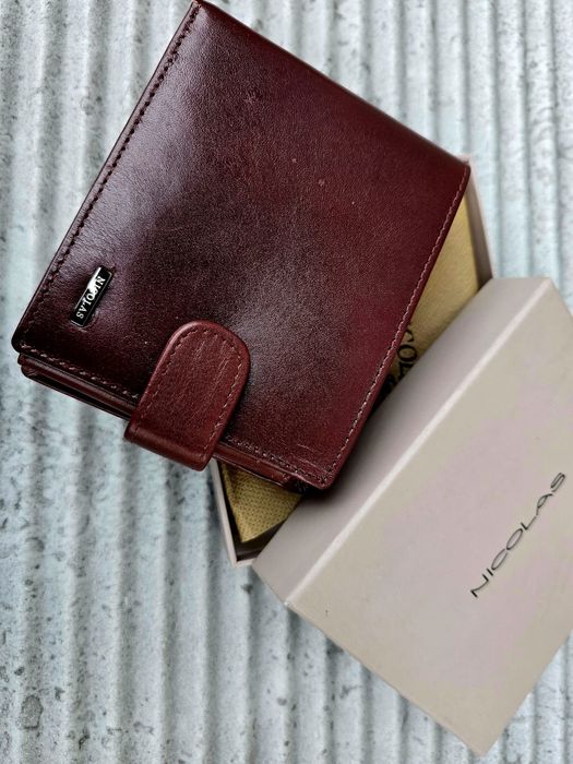 Nicolas męski modny portfel pojemny brązowy nowy