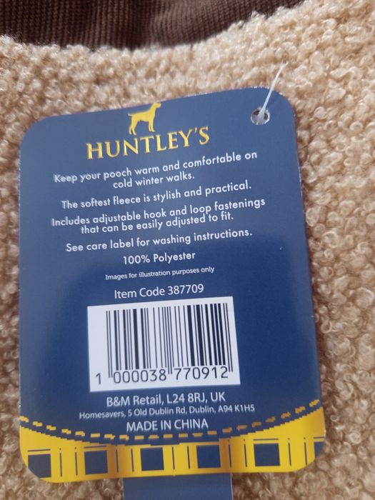 Лісова накидка для собак Huntley's Teddy Fleece Coat, розмір L