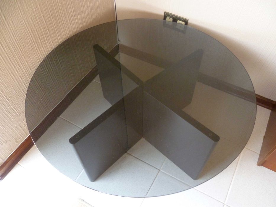 URGENTE Mesa de centro sala de estar tampa vidro Ø 95cm altura 40cm