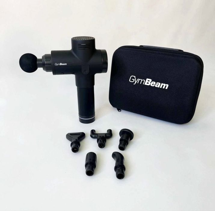 Масажний пістолет GymBeam VI Black з 6 насадками