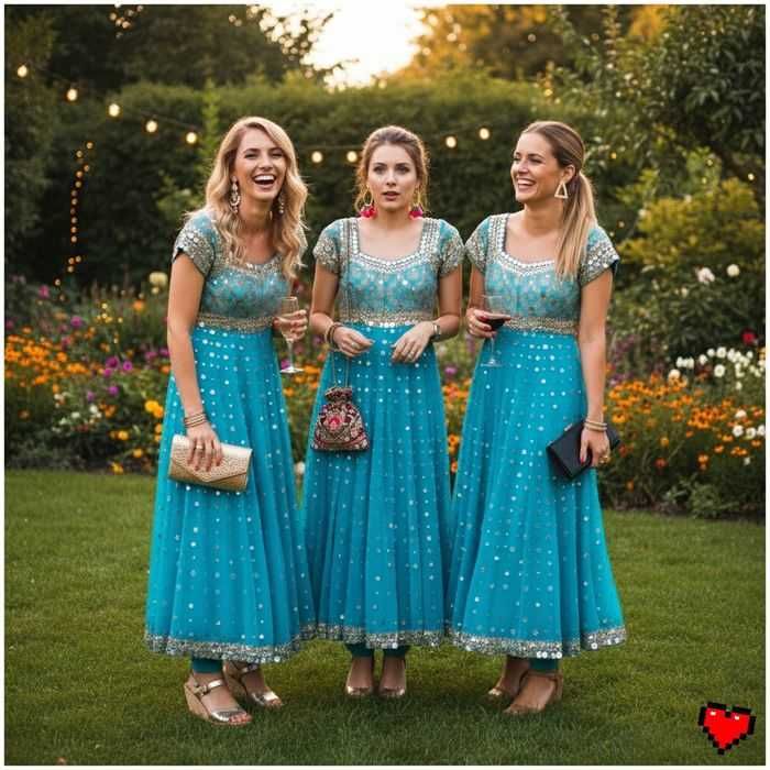 Bollywood Hińduska Turkusowy Niebieski Sukienka Spodnie Patti Lehenga