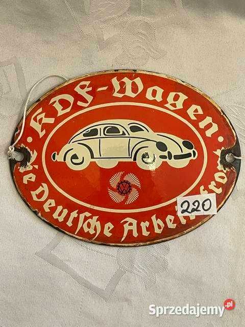 Emaliowana tabliczka KdF-Wagen – początki Volkswagen