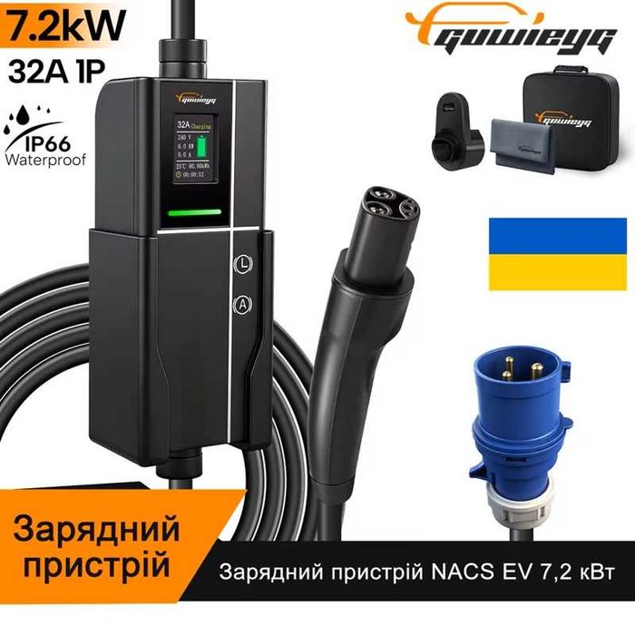 Адаптер перехідник Type 1 Type 2 GBT Tesla NACS CCS2 CCS1 переходник
