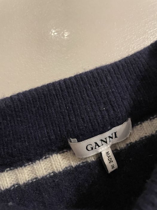 Ganni sweter w paski wełniany XS