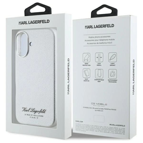 Etui Karl Lagerfeld hotel RSG na iPhone 16 - szare
