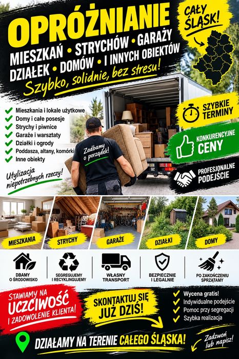 Wywóz Rzeczy Opróżnianie Sprzątanie mieszkań domów piwnic garaży itp