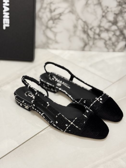 Czółenka Chanel Slingback Tweed