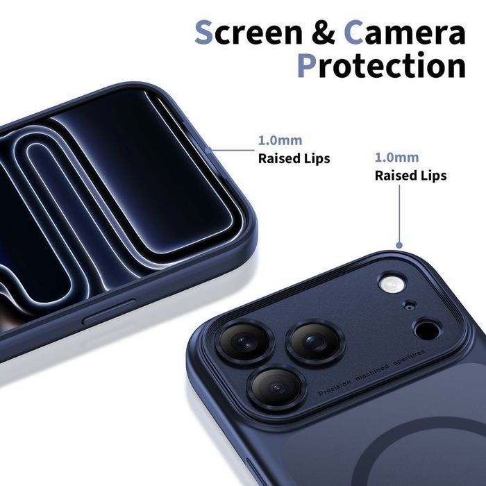 Tech-Protect MagPeak MagSafe CC iPhone 17 Pro Max matte deep blue