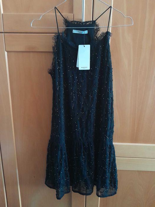 Vestido preto curto senhora, XS