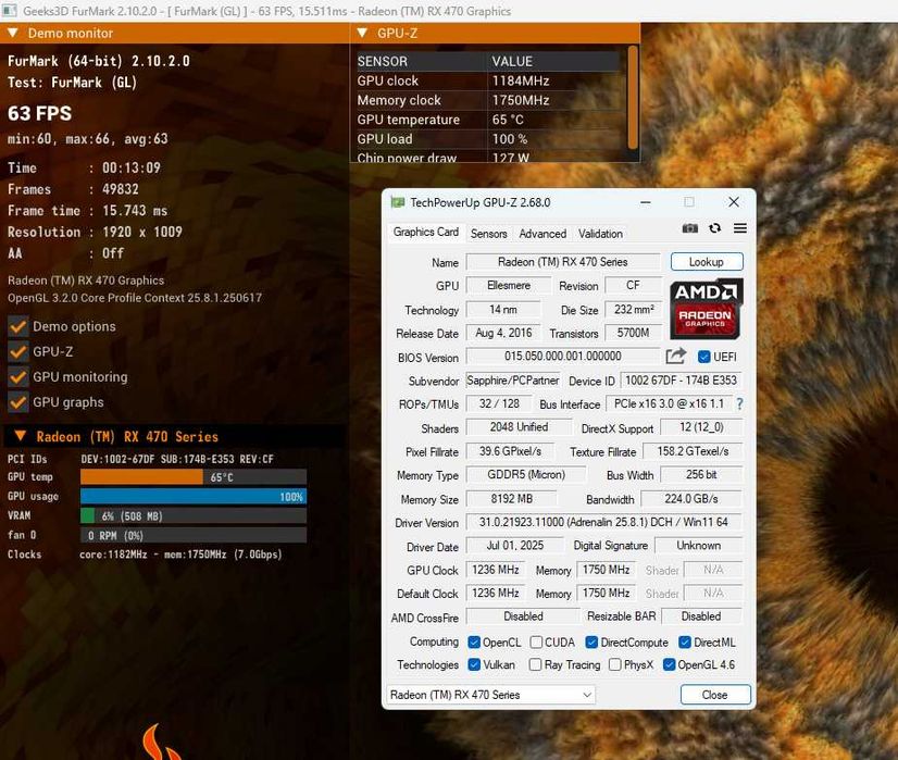 Видеокарта Sapphire Nitro RX470 8Gb HDMI
