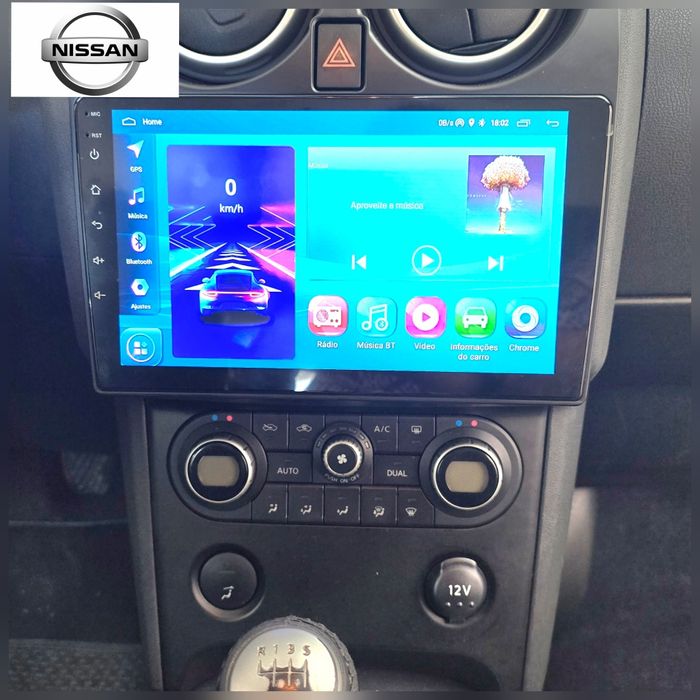 Rádio Android 14 com GPS Nissan Qashqai J10 (Artigo Novo)