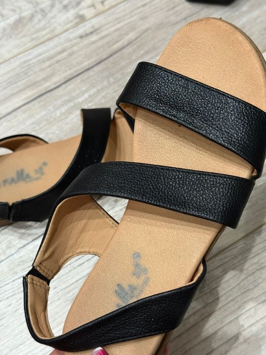 Sandały buty Rzymianki skóra czarne skórzane mega wygodne 37 klasyczne