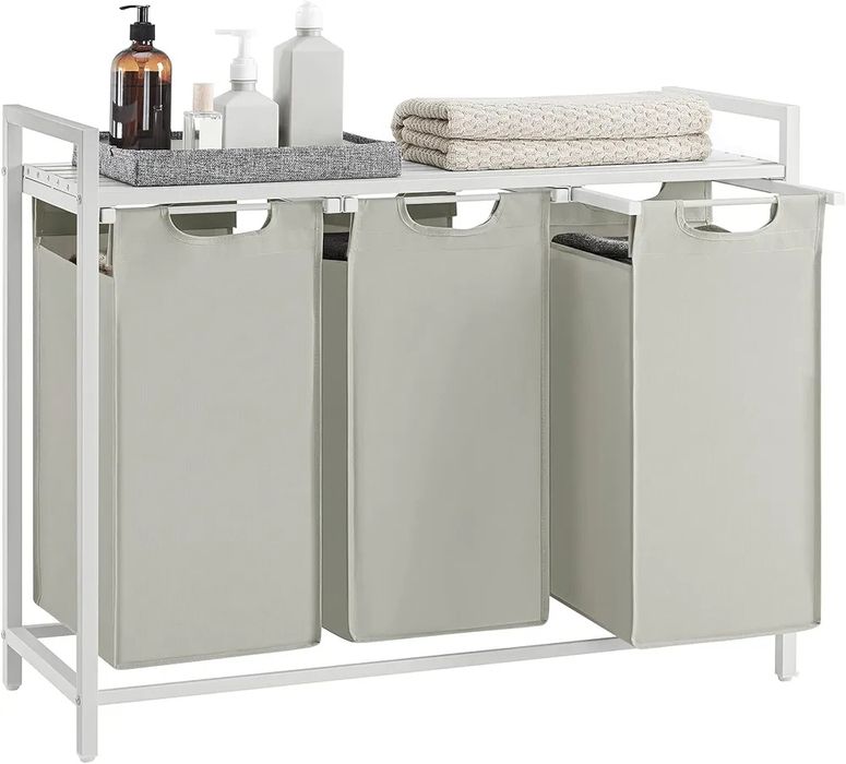 Kosz na pranie 3 przegródki 3 x 38 L, 92,5 x 33 x 72 cm