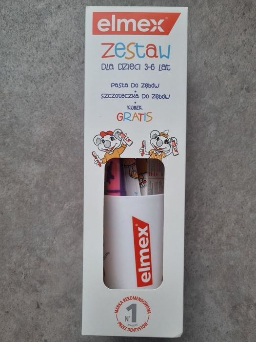 Elmex Kids 3-6 Years zestaw do zębów pasta szczoteczka kubek