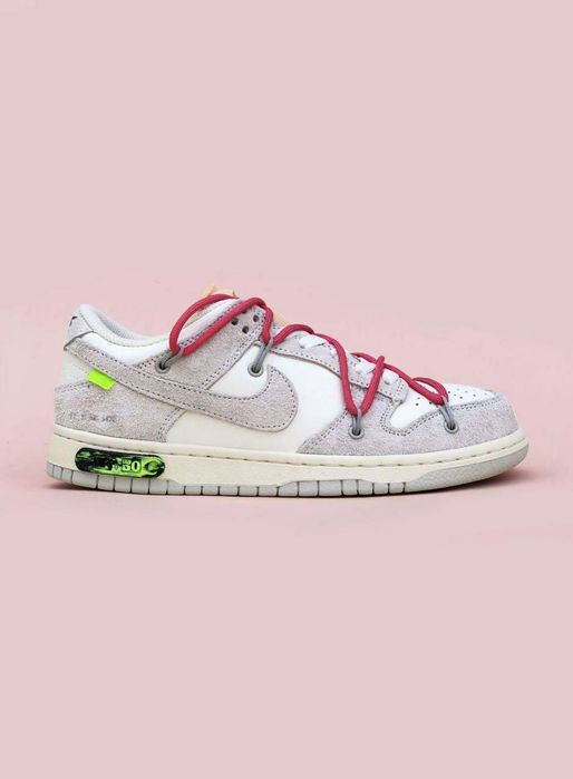 Кросівки Nike SB Dunk Low Off White Lot 17 Pink/Grey premium | Кроссовки Найк жіночі