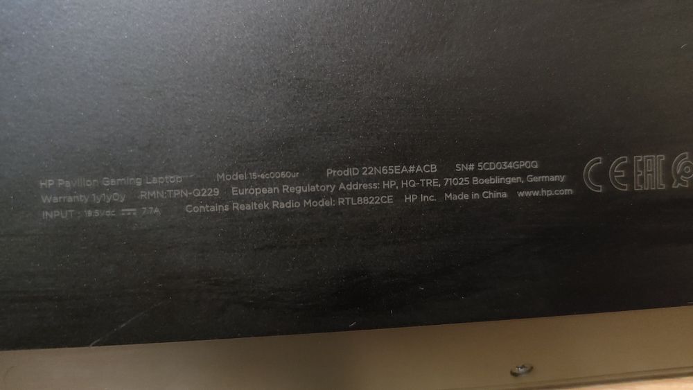 HP Pavilion Gaming Laptop 15 -ecOxxx