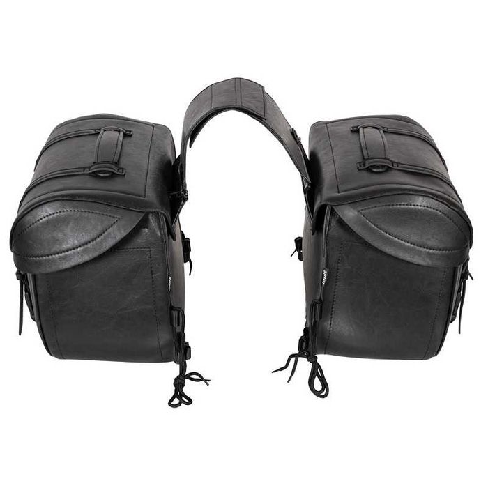 Malas Par alforges grandes pele 2x 27L chopper Harley mota moto