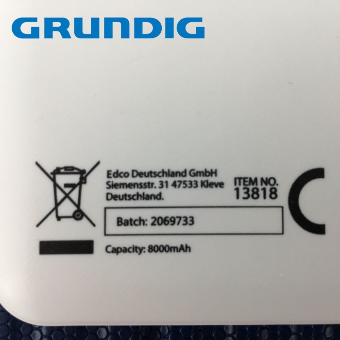 Повербанк Powerbank Grundig 8000 mAh безпроводная зарядка оригинал