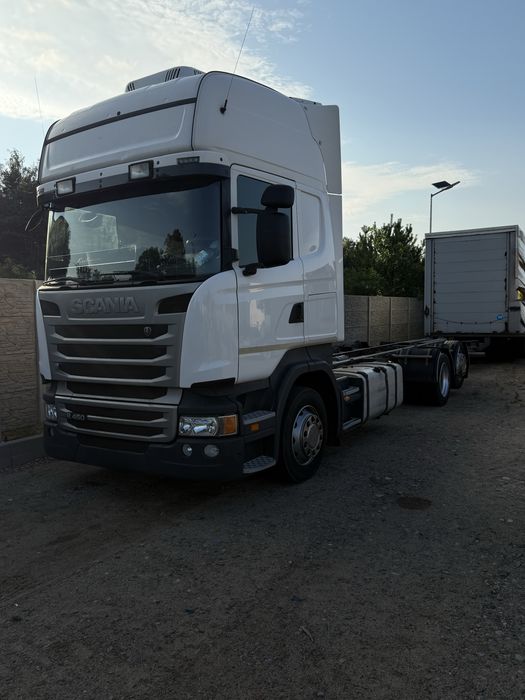 Scania R450 euro6 os podnoszna , jumbo , rama do zabudowy , idealny na lawete , niski , caly na poduszksch