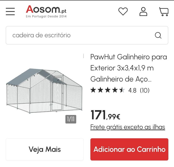 Vendo 2 galinheiros para exterior Pawhut