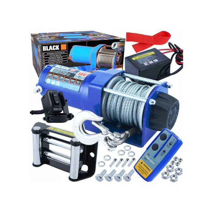 Mocna Wyciągarka 12V 2500LBS 900W + Akcesoria
