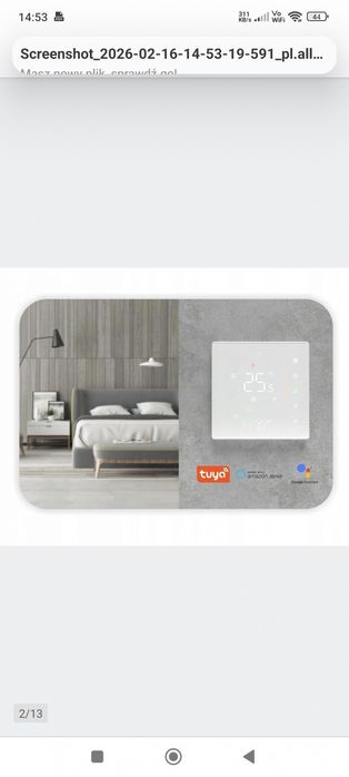 Termostat pokojowy WiFi czarny