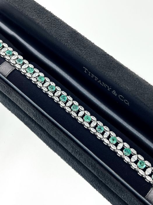 Браслет Бриллианты / Изумруды