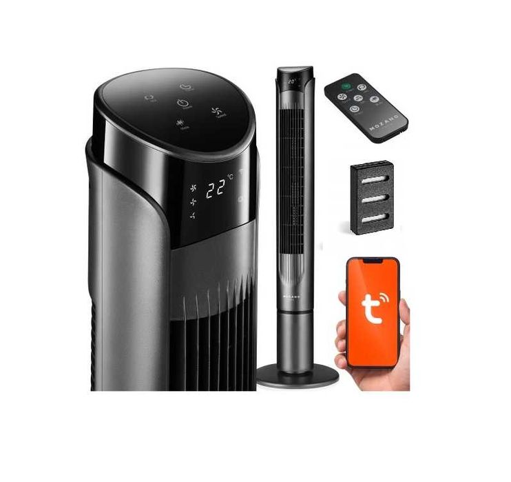 Wentylator Kolumnowy Podłogowy Stojący Jonizacja WiFi Aroma  + Pilot