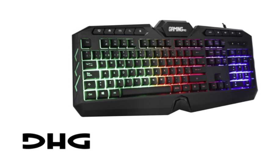 Teclado de jogo com retroiluminação a várias cores (Novo)