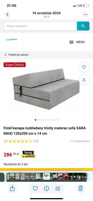 Sprzedam fotel/kanapę Sara