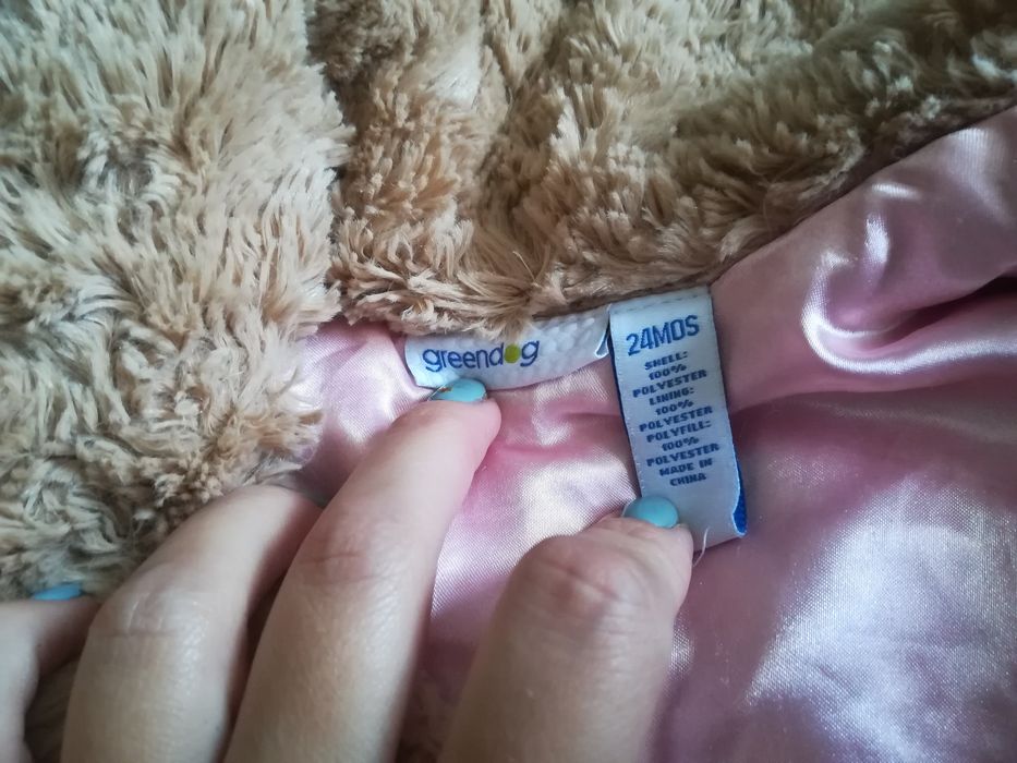 Płaszczyk, futerko dla dziewczynki, 2 latka