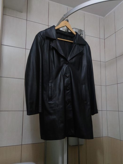 płaszcz kurtka XL płaszczyk damski damska skórzany kurtka skórzana cza