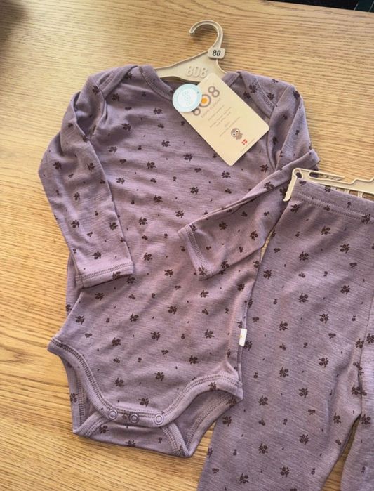 Body i leginsy 100% wełny merino rozm 80