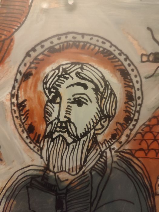 Nikifor Krynicki – Św. Paweł Apostoł – akwarela/gwasz na papierze, w s