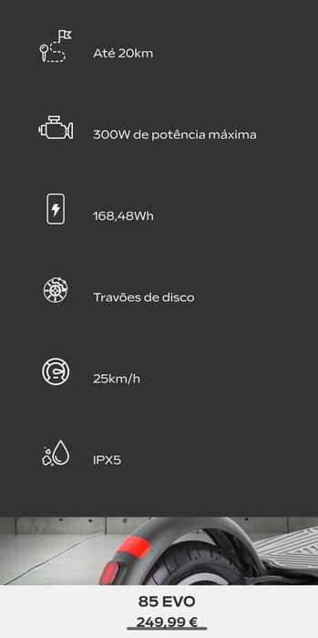 (NOVA) Trotinete Urbanglide 85 EVO (NOVA)