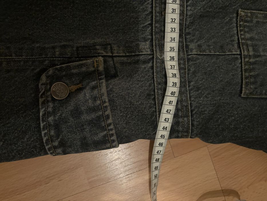Płaszcz jeansowy z futrem vintage