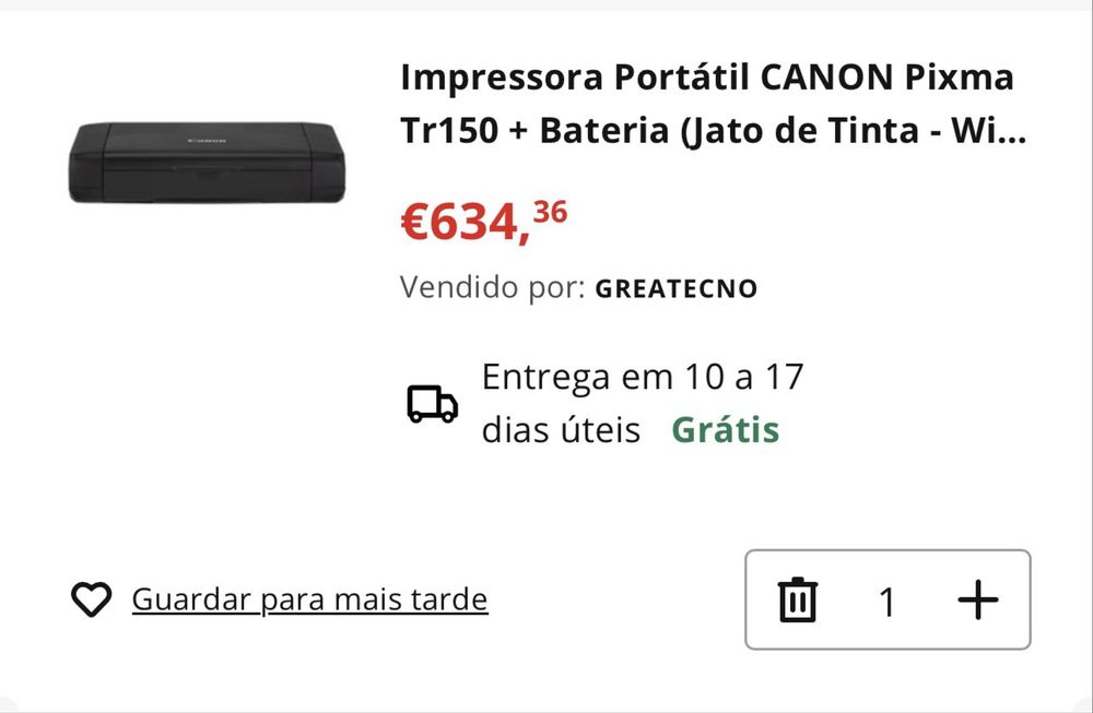 Impressora portatil CANON
