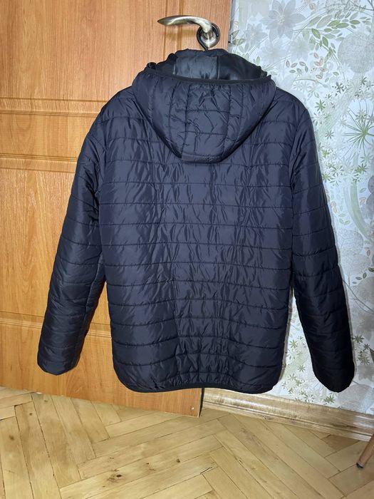 Куртка зимова, чоловіча, чорна, з підігрівом