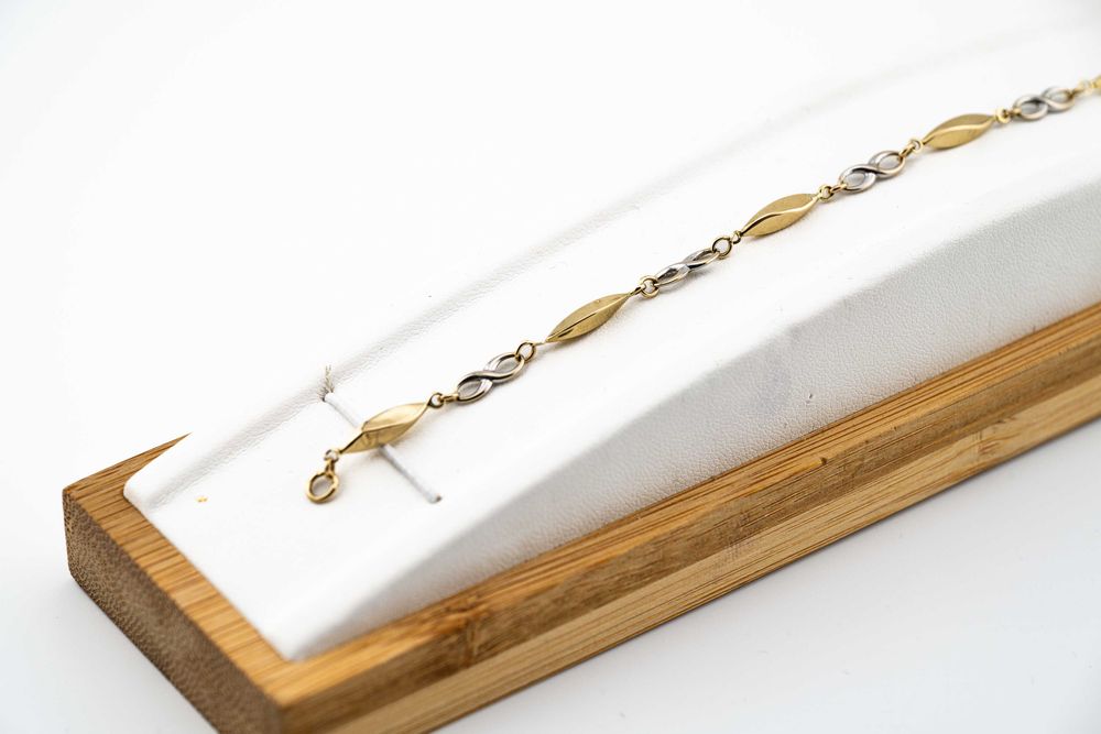 Wspaniała bransoletka z łączonego złota 585 infinity nieskończoność 19 cm