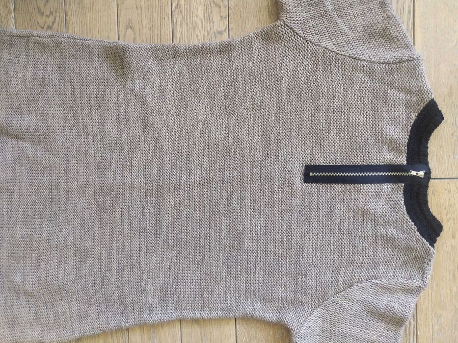 Brązowa sweterkowa sukienka XL