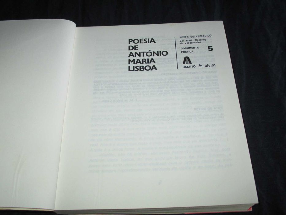 Livro Poesia de António Maria Lisboa Mário Cesariny 1ª edição