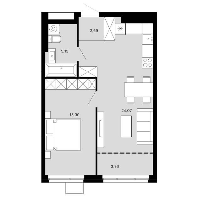 Продаж 1-к квартири 51,04 м/ЖК Авалон Терра/вул. Пасічна, 133