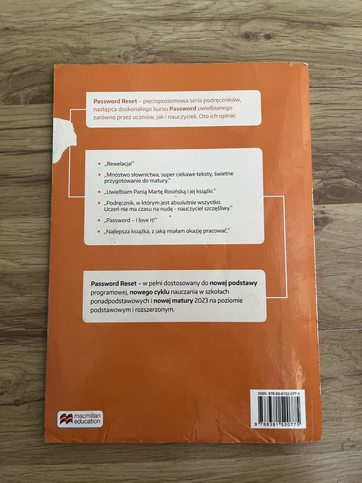 Student’s book Password Reset A2+/B1 Podrecznik j.angielski technikum