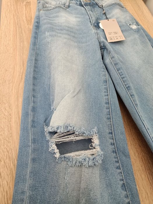 Spodnie wide leg jeans wysoki stan laulia