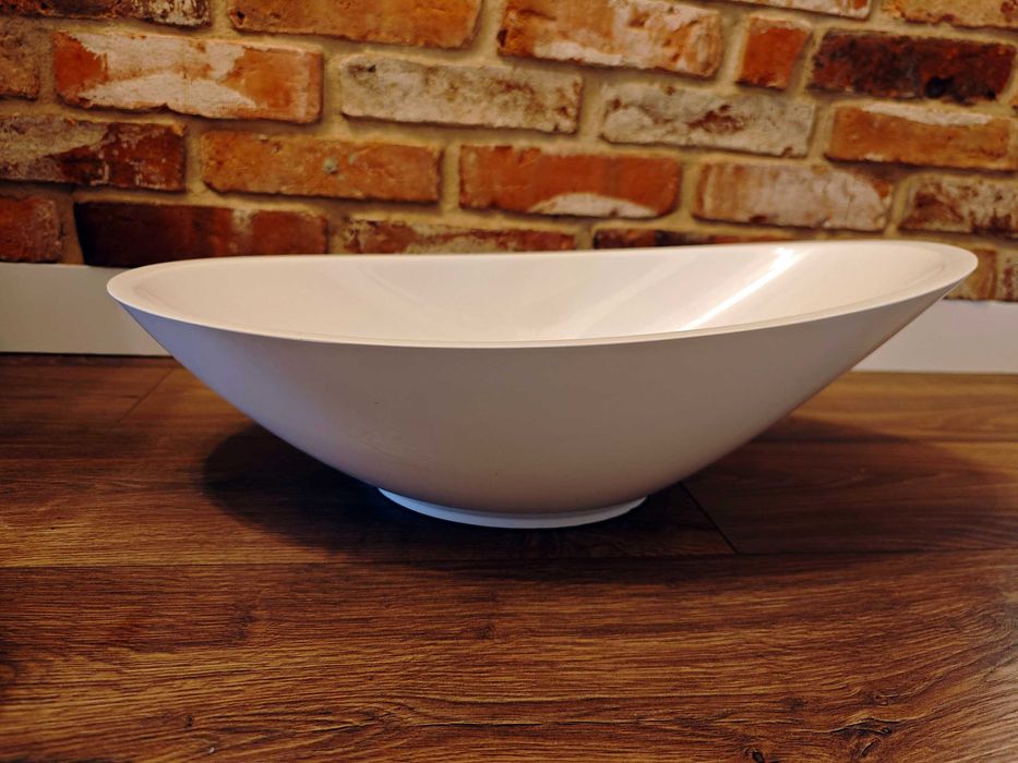 Umywalka biała łazienka nowoczesna korek złoty klik