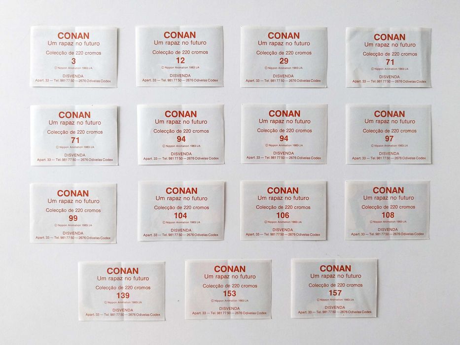 11 cromos (10 diferentes) CONAN Um Rapaz do Futuro | Disvenda lote ou venda avulso