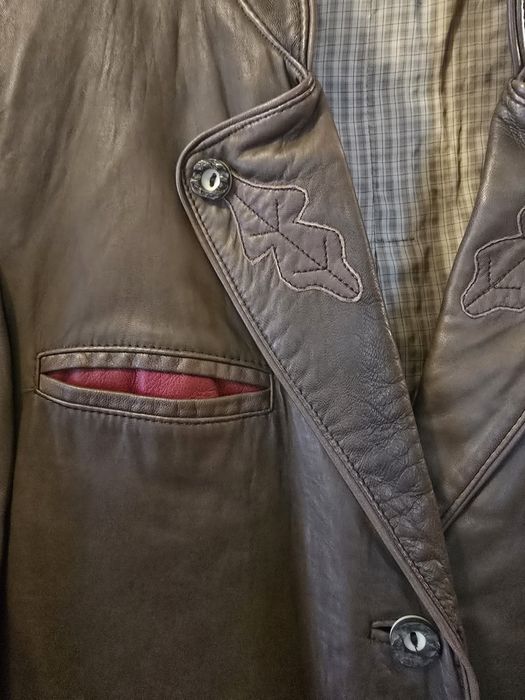 Elegancka niemiecka bawarska kurtka marynarka skórzana myśliwska M.