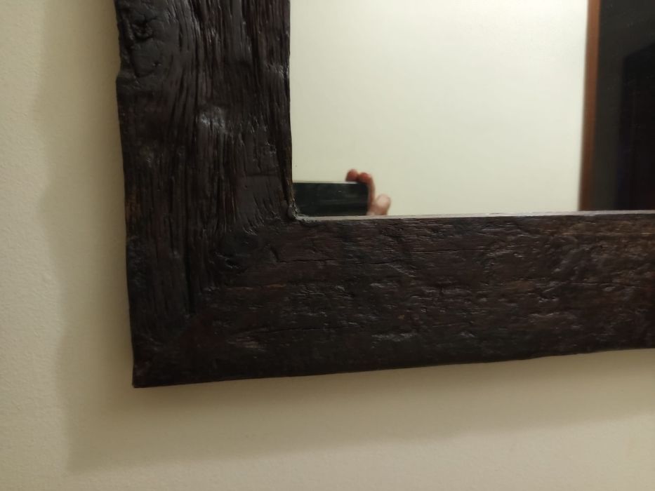 Promoção da semana só 45€ Espelho com rebordo madeira rústica