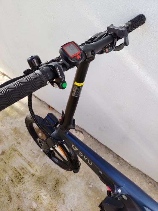 Bicicleta elétrica dobrável Dyu t1 estimada + melhorias.