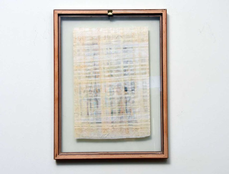 Papiro adquirido no Museu Cairo Egipto emoldurado vidro anti-reflexo